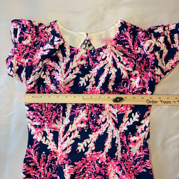 LILLY PULITZER Fiesta Stretch Dress Nauti Navy Beyond the Sea  Size 0 - Picture 4 of 10